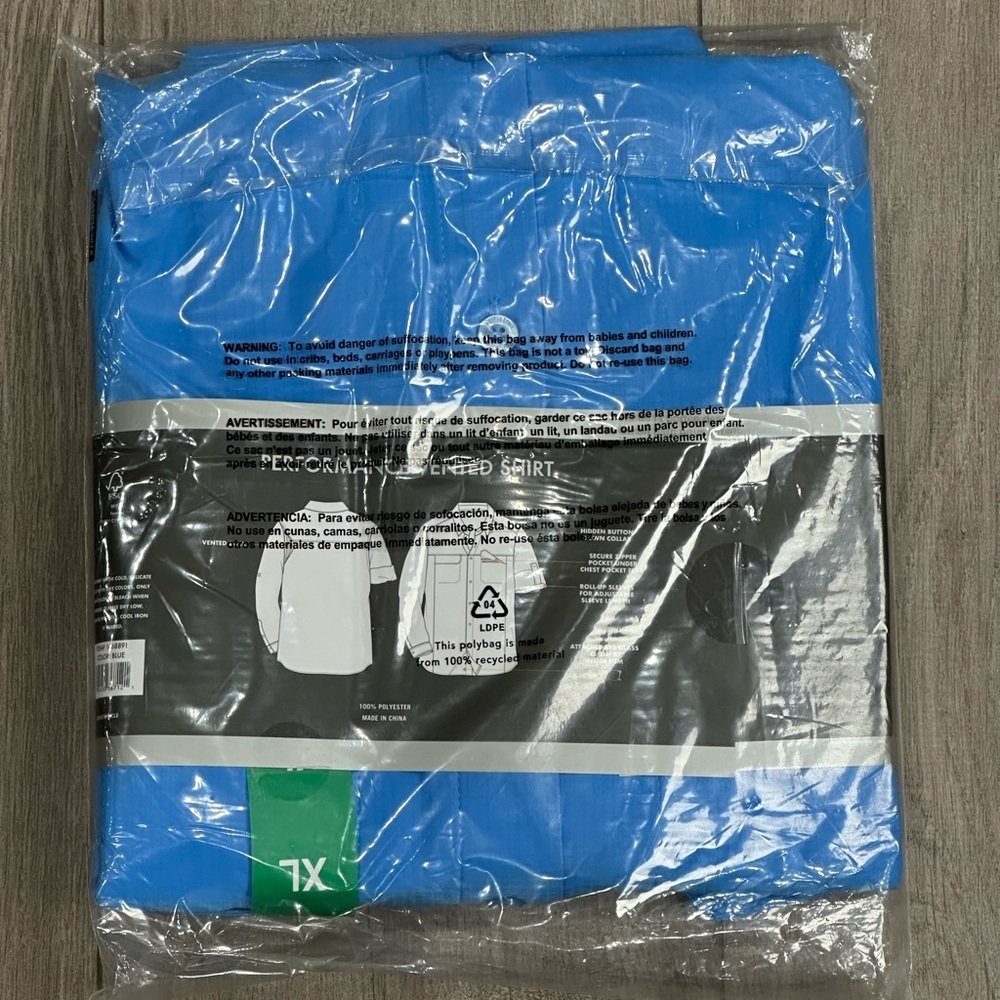 Men's Pacific Trail XL Button Front Shirt Blue Rolled Long / Short Sleeve NWT - Picture 10 of 10